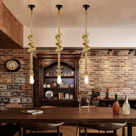 Grosses soldes ✔️ MINETGNON 1,5m Lustre Suspension En Corde Chanvre Luminaire Style Industriel Rétro 1 Tête Pour La Décoration Restaurant, Bar, Café, E27, 220V Sans Ampoule ✔️ 1 Grosses soldes ✔️ MINETGNON 1,5m Lustre Suspension En Corde Chanvre Luminaire Style Industriel Rétro 1 Tête Pour La Décoration Restaurant, Bar, Café, E27, 220V Sans Ampoule ✔️