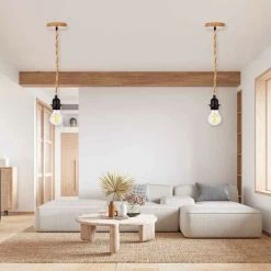 Sortie 😉 BARCELONA LED Suspension En Bois Pour Ampoule E27 130cm ❤️ 8 Sortie 😉 BARCELONA LED Suspension En Bois Pour Ampoule E27 130cm ❤️ -Suspension Soldes 54476845 4