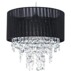 Top 10 ✨ Relaxdays Lampe à Suspension, Lustre Avec Abat-jour En Organza, Luminaire Original, H X D : 122 X 32 Cm, Noir 🧨