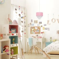 Meilleure affaire ✨ Relaxdays Lampe à Suspension, Lustre Avec Abat-jour En Organza, Luminaire Original, H X D : 122 X 32 Cm, Rose ✔️ -Suspension Soldes 54691068 4