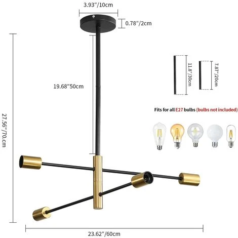 Nouveau ✨ GOECO Suspension Luminaire LED, Lustre Industriel Rétro Noirs E27, Plafonnier à Angle Réglable à 180 °, Lumières Vintage Pour Salon Cuisine Chambre Salle à Manger (Ampoule Non Incluse) 🎉 5 Nouveau ✨ GOECO Suspension Luminaire LED, Lustre Industriel Rétro Noirs E27, Plafonnier à Angle Réglable à 180 °, Lumières Vintage Pour Salon Cuisine Chambre Salle à Manger (Ampoule Non Incluse) 🎉 – Image 5