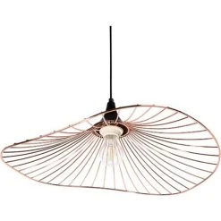 Bon marché 👏 BELIANI Lampe Suspension En Métal Cuivré - Cuivré 🥰 -Suspension Soldes 5501918 5