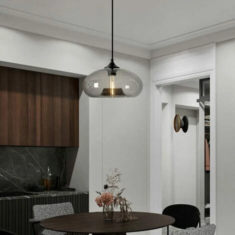 Offres 😀 GOECO Suspension Luminaire Industriel Vintage LOFT E27 Lustre Plafonniers Avec Placage Miroir Gris Abat-Jour, Verre Lampe De Salle à Manger Cuisine Salon Chambre 🧨 2 Offres 😀 GOECO Suspension Luminaire Industriel Vintage LOFT E27 Lustre Plafonniers Avec Placage Miroir Gris Abat-Jour, Verre Lampe De Salle à Manger Cuisine Salon Chambre 🧨 – Image 2