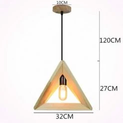 Tout neuf ⭐ COMELY Suspension Vintage Lustre Design Triangulaire En Bois 32cm Suspension Luminaire En Corde Réglable Chambre Salle à Manger Chambre Plafonnier Décor (Ampoule Non Incluse) ✨ -Suspension Soldes 55568214 5
