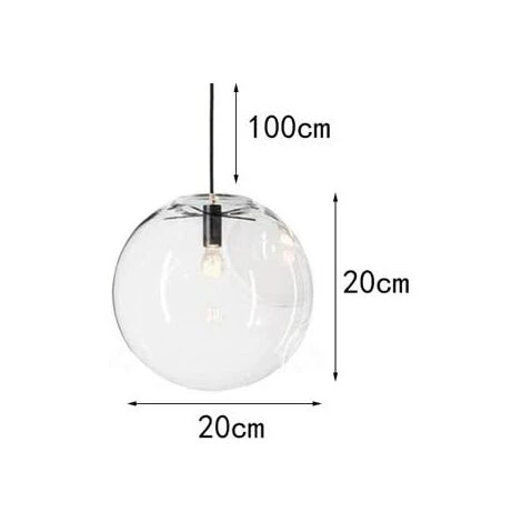 Meilleure affaire ❤️ COMELY E27 Moderne Créative Boule De Pendentif En Verre Européenne Simple Simple Tête Lustre Salon étude Chambre Escaliers Allée Ménage Villa Décoratif Plafond Lampes (Taille : 20 * 20) ❤️ 5 Meilleure affaire ❤️ COMELY E27 Moderne Créative Boule De Pendentif En Verre Européenne Simple Simple Tête Lustre Salon étude Chambre Escaliers Allée Ménage Villa Décoratif Plafond Lampes (Taille : 20 * 20) ❤️ – Image 5