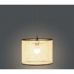 Grosses soldes ⭐ OZAIA Suspension Cannage NEIROBI - Style Ethnique - Fer Et Rotin - D.30 X H.120cm - Naturel - Naturel Clair 🔥 -Suspension Soldes 55884819 3