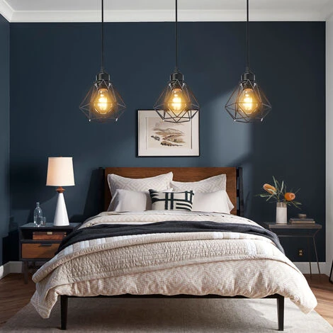 Les meilleures critiques de 🌟 3x Lustre Suspension Industriel En Métal Noir , Stoex Luminaire Style Vintage Design Forme Cage Diamant Rétro Pour Salon Chambre Salle à Manger (sans Ampoule) 😍 2 Les meilleures critiques de 🌟 3x Lustre Suspension Industriel En Métal Noir , Stoex Luminaire Style Vintage Design Forme Cage Diamant Rétro Pour Salon Chambre Salle à Manger (sans Ampoule) 😍 – Image 2