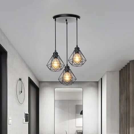 Acheter 💯 STOEX Suspension Luminaire Industrielle Vintage, Réglable Lustre Plafonnier Métal Câble Réglable Pour Salon Restaurant Chambre Cuisine Couloir, E27 Noir 😉 2 Acheter 💯 STOEX Suspension Luminaire Industrielle Vintage, Réglable Lustre Plafonnier Métal Câble Réglable Pour Salon Restaurant Chambre Cuisine Couloir, E27 Noir 😉 – Image 2