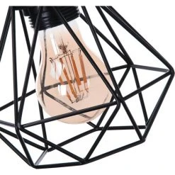 Grosses soldes 👍 STOEX Suspension Industrielle 3 Lampes Lustre Métal Plafonnier Lumières E27 Pour Salon Cuisine Chambre Salle à Manger, Noir 🎉 -Suspension Soldes 55909856 3