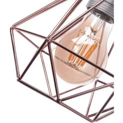 Bon marché ⭐ STOEX Suspension Luminaire Industrielle Vintage, Réglable Lustre Plafonnier Métal Câble Réglable Pour Salon Restaurant Chambre Cuisine Couloir, E27 Or Rose 🎁 -Suspension Soldes 55909978 3
