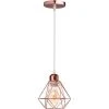 Sortie 🎉 STOEX Lustre Suspension Industriel En Métal Or Rose , Luminaire Style Vintage Design Forme Cage Diamant Rétro Pour Salon Chambre Salle à Manger (sans Ampoule) 🔥