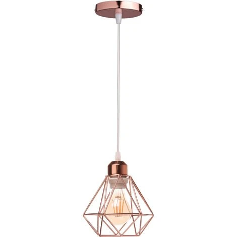 Sortie 🎉 STOEX Lustre Suspension Industriel En Métal Or Rose , Luminaire Style Vintage Design Forme Cage Diamant Rétro Pour Salon Chambre Salle à Manger (sans Ampoule) 🔥 1 Sortie 🎉 STOEX Lustre Suspension Industriel En Métal Or Rose , Luminaire Style Vintage Design Forme Cage Diamant Rétro Pour Salon Chambre Salle à Manger (sans Ampoule) 🔥