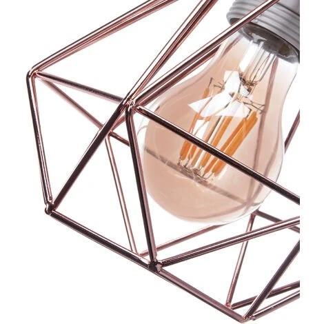 Sortie 🎉 STOEX Lustre Suspension Industriel En Métal Or Rose , Luminaire Style Vintage Design Forme Cage Diamant Rétro Pour Salon Chambre Salle à Manger (sans Ampoule) 🔥 4 Sortie 🎉 STOEX Lustre Suspension Industriel En Métal Or Rose , Luminaire Style Vintage Design Forme Cage Diamant Rétro Pour Salon Chambre Salle à Manger (sans Ampoule) 🔥 – Image 4