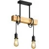 Remise 😀 COMELY Suspension Luminaire Vintage, Lustre Plafonnier En Bois, 100cm Réglable Longueur Du Cordon, Lustre Salon Salle à Manger, 2 Lumières E27 (Ampoule Non Incluse) ⌛