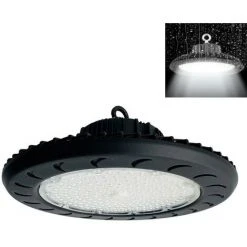Meilleur prix 👏 Suspension Industrielle HighBay UFO 200W IP65 NOIR - Blanc Neutre 4200k - 5500k - SILUMEN ✔️