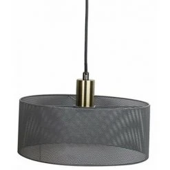 Budget 😉 Suspension Industrielle Métal Gris Abat Jour Perforé - Gris - SILUMEN ⌛