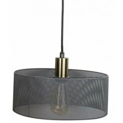 Budget 😉 Suspension Industrielle Métal Gris Abat Jour Perforé - Gris - SILUMEN ⌛ -Suspension Soldes 56327791 4