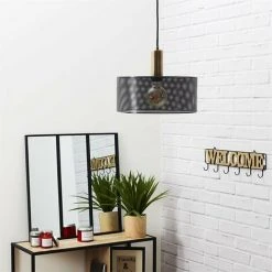 Budget 😉 Suspension Industrielle Métal Gris Abat Jour Perforé - Gris - SILUMEN ⌛ -Suspension Soldes 56327791 5