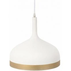 Nouveau ⭐ Suspension Industrielle Cloche Mat Blanc Doré - Doré - SILUMEN 🎁