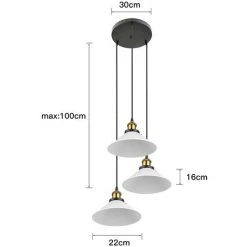 Sortie 🤩 OOBEST Rétro Suspension Luminaire Industriel Lustre Abat-jour Vintage Plafonnier Lampe Pour Salle à Manger Salon Style 3 ✔️ -Suspension Soldes 56387834 3