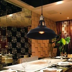 Vente flash 🧨 AXHUP 3pcs Rétro Lustre Suspension E27 27cm Luminaire Style Industrielle Pour Salon Couloir Cuisine Noir 🤩 -Suspension Soldes 56525290 4