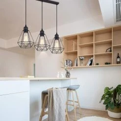 Le moins cher 🧨 AXHUP Lustre Suspension 3 Lumieres En Metal E27 20,5cm 3 Lumière Noir 🎁 -Suspension Soldes 56525291 3