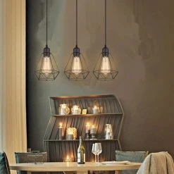 Le moins cher 🧨 AXHUP Lustre Suspension 3 Lumieres En Metal E27 20,5cm 3 Lumière Noir 🎁 -Suspension Soldes 56525291 4