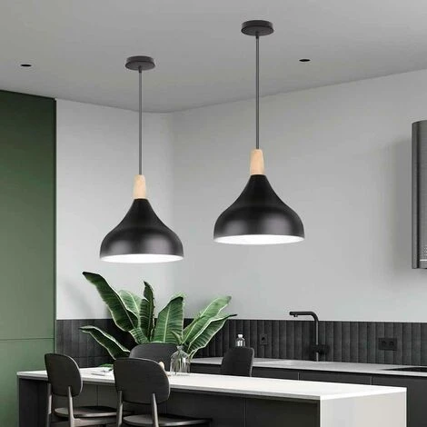 Bon marché 🎉 WOTTES Créative Simple Suspension Luminaire E27 Éclairage Intérieur Lustre Suspension Chambre Salon (Noir) - Noir ✔️ 3 Bon marché 🎉 WOTTES Créative Simple Suspension Luminaire E27 Éclairage Intérieur Lustre Suspension Chambre Salon (Noir) - Noir ✔️ – Image 3