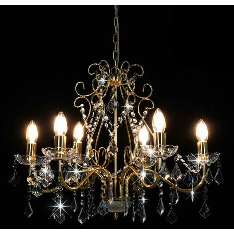 Grosses soldes ⌛ NOVA Lustre Avec Des Perles Dorées Rond 6 E14 Lustre Avec Perles De Cristal Doré Rond 6 X E14 🔔 3 Grosses soldes ⌛ NOVA Lustre Avec Des Perles Dorées Rond 6 E14 Lustre Avec Perles De Cristal Doré Rond 6 X E14 🔔 – Image 3