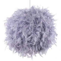 Coupon ✨ STOEX Lustre Suspension En Plume Luminaire Design Forme Sphère E27 40W Pendentif Abat-jour Pour Chambre Décoration Cadeau D'enfant - Gris - Gris ⭐
