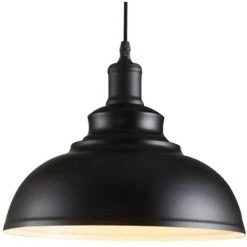 Meilleure vente 🛒 STOEX Lustre Suspension Industrielle Vintage E27 290mm Lampe Plafonniers Retro Abat-jour Pour Cuisine Salle à Manger Salon Chambre Restaurant Noir Blanc 🧨