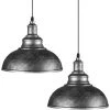 Sortie 🎁 STOEX Lot De 2 Lustre Suspension Industrielle Vintage E27 290mm , Plafonniers Retro Abat-jour Pour Cuisine Salle à Manger Salon Restaurant,Gris Argenté 🤩