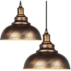 Le moins cher ⌛ STOEX Lot De 2 Lustre Suspension Industrielle Vintage E27 290mm , Plafonniers Retro Abat-jour Pour Cuisine Salle à Manger Salon Restaurant,Bronze ⭐