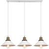 Promo 😀 STOEX Lustre Suspension Industrielle Vintage En Métal Fer Rétro Abat-jour Luminaire 22cm Lampe Plafonnier Corde Ajustable ,E27 Blanc 😉