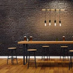 Le moins cher 😉 BARCELONA LED Suspension En Bois "Otto" E27 | Noir 🌟 -Suspension Soldes 58495494 5