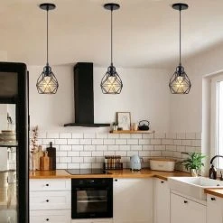 Promo ❤️ STOEX Lustre Suspension Industrielle Vintage Design Rétro Luminaire Led E27 Pour Salon Chambre Cuisine Salle à Manger - Noir 🎁 -Suspension Soldes 58819889 4