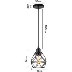 Promo ❤️ STOEX Lustre Suspension Industrielle Vintage Design Rétro Luminaire Led E27 Pour Salon Chambre Cuisine Salle à Manger - Noir 🎁 -Suspension Soldes 58819889 5