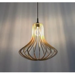 Coupon ✨ FALSE Suspension Bois Forme Poire Pour Ampoule E27 - Marron - SILUMEN 😀 -Suspension Soldes 58969775 3