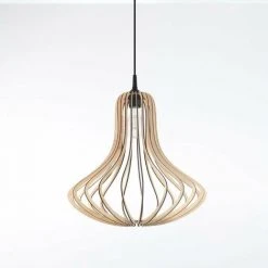 Coupon ✨ FALSE Suspension Bois Forme Poire Pour Ampoule E27 - Marron - SILUMEN 😀 -Suspension Soldes 58969775 4