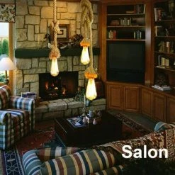 Coupon 🤩 HIASDFLS Lustre Suspension En Corde De Chanvre Double-Tête E27*2 Douille Lumière Pendante Industrielle Style Rétro Creative Lampe Réglable Diy Pour Salon Café Restaurant Hall (Jaune, 80Cm) ⌛ -Suspension Soldes 59008320 4