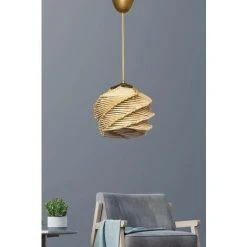 Vente flash 😀 COTECOSY Suspension Reiny D20cm Métal Or Et Beige - Beige 😉