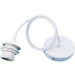 Nouveau ✨ BARES E27 Porte Lampe Suspension, E27 Pendentif Lampes Suspendues Accessoires, E27 Lampe Suspendue Accessoires Avec 1m Câble, Pour Bar, Café, Magasin De Vêtements, Maison, Hôtel (Blanc) ✨