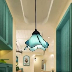De gros ⭐ ZOLGINAH Prix D'usine Européenne Tiffany E27 Suspension Romantique Lustre Méditerranéen Hauteur Réglable Lampe Suspendue En Verre Bleu Salle À Manger Chambre D'enfants Lumière Salon Bureau Couloir Maison De Ca ✔️ -Suspension Soldes 59345311 3