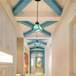 De gros ⭐ ZOLGINAH Prix D'usine Européenne Tiffany E27 Suspension Romantique Lustre Méditerranéen Hauteur Réglable Lampe Suspendue En Verre Bleu Salle À Manger Chambre D'enfants Lumière Salon Bureau Couloir Maison De Ca ✔️ -Suspension Soldes 59345311 4