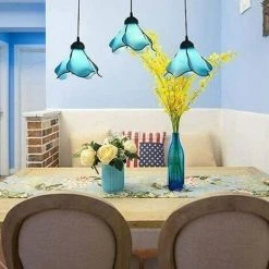 De gros ⭐ ZOLGINAH Prix D'usine Européenne Tiffany E27 Suspension Romantique Lustre Méditerranéen Hauteur Réglable Lampe Suspendue En Verre Bleu Salle À Manger Chambre D'enfants Lumière Salon Bureau Couloir Maison De Ca ✔️ -Suspension Soldes 59345311 5