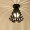 Tout neuf 🔥 ZOLGINAH Plafonnier Vintage Industrielle Lustre En Fer Cage Abat-jour Lampe De Plafond E27 Éclairage Décoration Suspension Luminaire Pour Chambre Entrée Couloir Bar Restaurent, 20CM (Noir) ✨