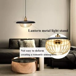 Vente flash 🎁 ZOLGINAH Suspension Luminaire Industrielle Forme Lanterne Lustre Vintage Eclairage De Plafond Rétro Lampe Pendante E27 Plafonnier En Métal Intérieur Décoration Pour Chambre Cuisine Bar Loft Salon Noir [Classe- énergétique A++]-Noir-1 🎁 -Suspension Soldes 59346644 4