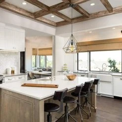 Remise ⌛ EINEMGELD Retro Plafonnier Industriel Suspension Luminaire, Vintage Edison Cage Forme Diamant En Métal Avec Câble Réglable 80cm, Antique Lampe Suspension E27 Pour Cuisine Chambre (Ampoule Incluse) ⭐ -Suspension Soldes 59659721 3