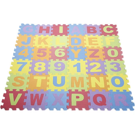 Acheter 😍 DYHF Tapis Puzzle 36pcs 26 Lettres+10 Chiffres En Mousse EVA 15.5*15.5cm Pour Bébé/Enfant - Couleur ✔️ 4 Acheter 😍 DYHF Tapis Puzzle 36pcs 26 Lettres+10 Chiffres En Mousse EVA 15.5*15.5cm Pour Bébé/Enfant - Couleur ✔️ – Image 4