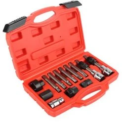 Sortie ⌛ DYHF Coffret De Douilles Embout 13 Pcs Mécanique Auto Jeu D'outils Combinés De Poulie D'alternateur Module D'outils Pour Poulies Débrayables D'alternateurs - Noir 😀
